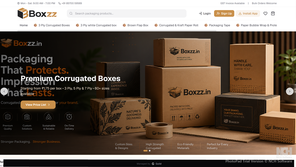 Boxzz website — built by a Guild member