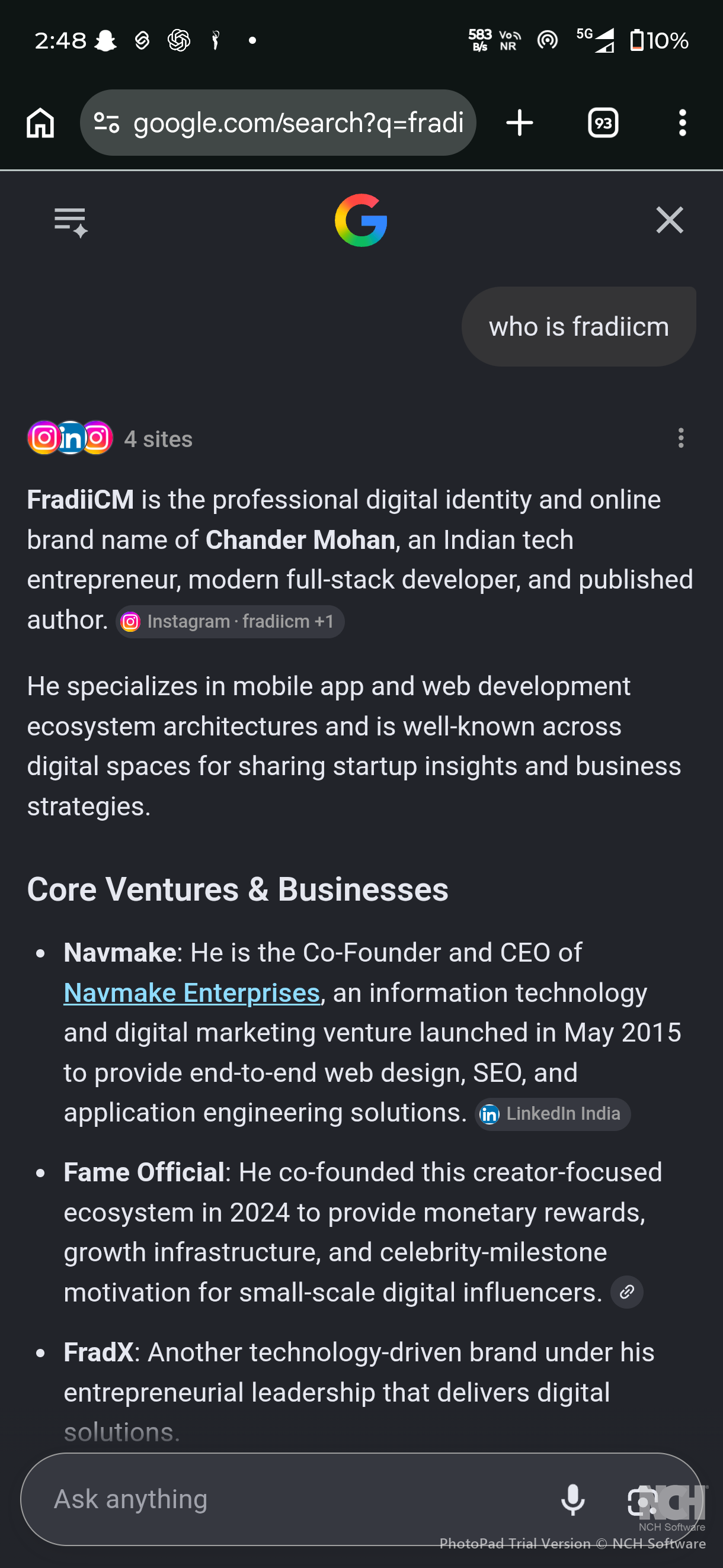 Chander Mohan — Guild Master